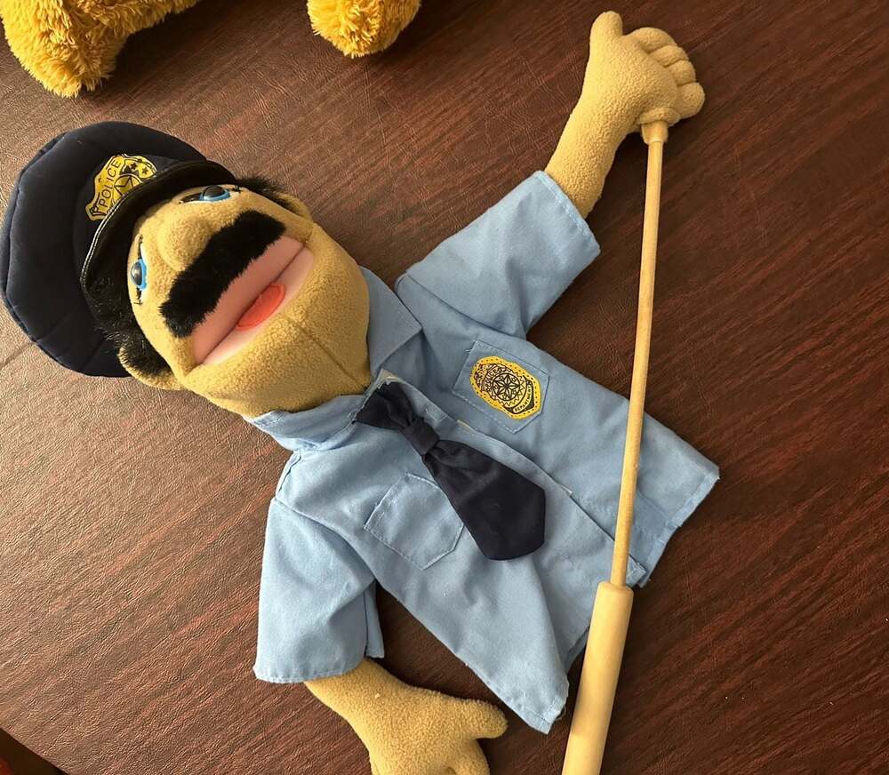 Silly Puppets 14 inch Police Officer Hand Puppet with Arm Rod